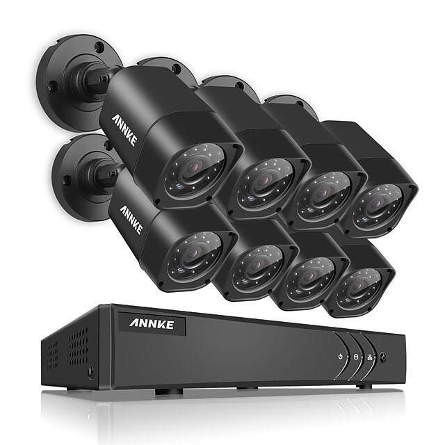  ANNKE® 8CH 8PCS 720P Video Camera HD 4in1 DVR IP Network Home Surveillance Security CCTV System with 1080P HDMI Waterproof IR Night Vison