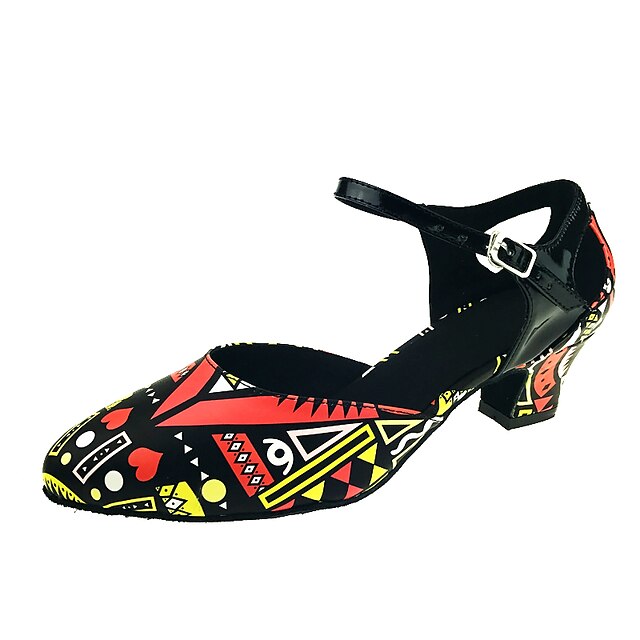  Mulheres Sapatos de Dança Moderna Courino Sandália / Salto Presilha / Recortes Salto Personalizado Personalizável Sapatos de Dança Preto / Vermelho / Espetáculo