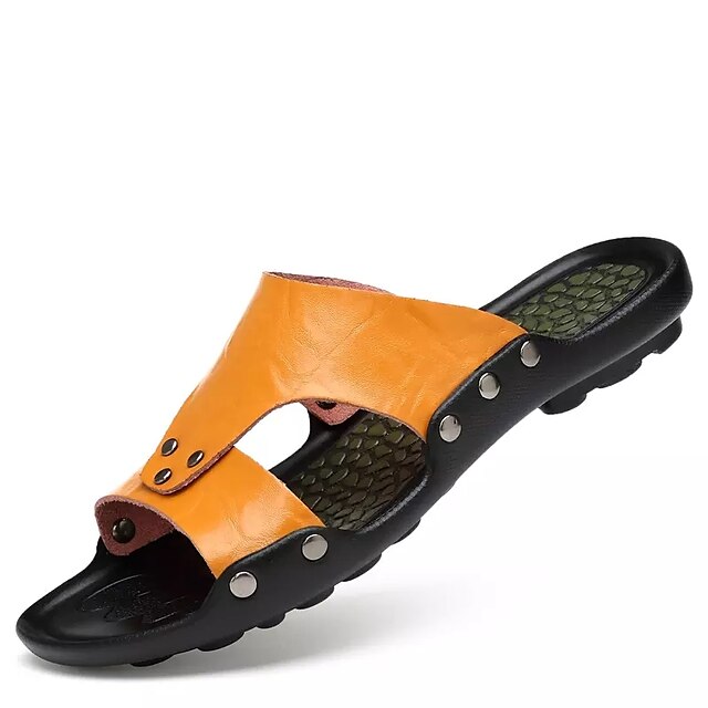  Hombre Zapatos Confort Cuero Primavera / Verano / Otoño Zapatillas y flip-flops Agua Blanco / Negro / Marrón Claro