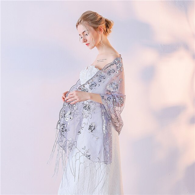  Shawls Tulle Wedding / Party Evening Women's Wrap With Lace