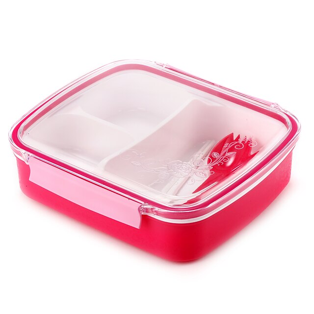  Vacuum Sealed Clear Lunchbox with 3 Compartment