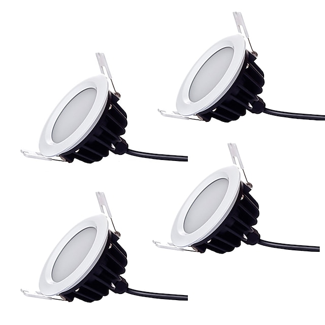  4pcs impermeable ip 66 9w 700-800lm 48 x 5730 sdm leds iluminación comercial de alta calidad downlights blanco cálido / blanco frío ac220-240v