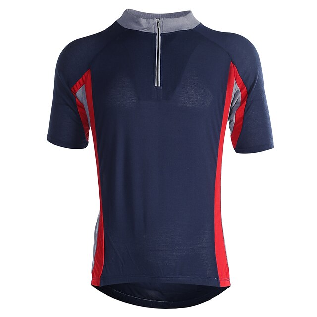  Jaggad Cycling Jersey Men's Short Sleeves Bike Jersey Tops Quick Dry Breathable Polyester Elastane Patchwork Summer Cycling/Bike