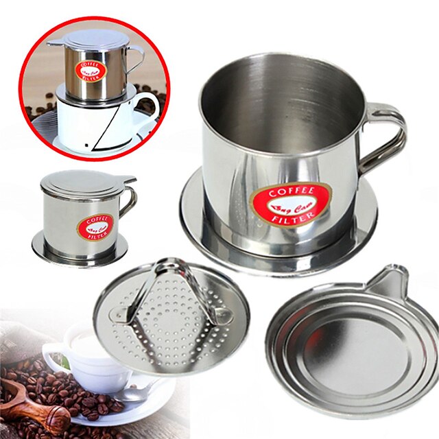  Vietnam Drip Coffee Filter Set Vietnamese Traditional Coffee Phin Filter Coffee Infuser 5.5 x 6.5cm