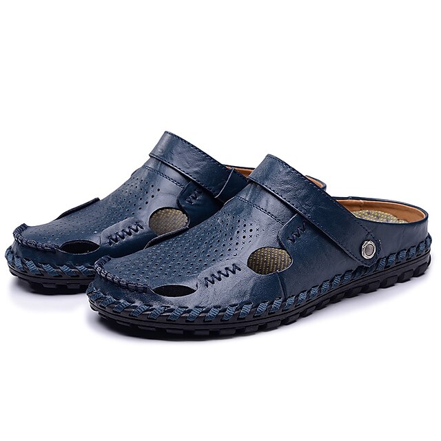  Men's Shoes Other Animal Skin Summer Light Soles Clogs & Mules For Casual Black Brown Blue