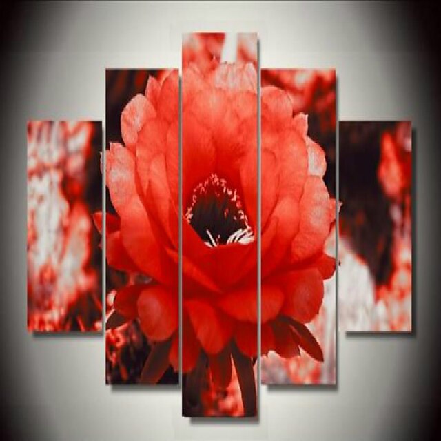  Impression d'Art A fleurs/Botanique Moderne,Cinq Panneaux Horizontale Imprimer Art Décoration murale For Décoration d'intérieur