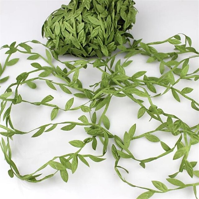  20 mètres de soie en forme de feuille artificielle vert feuilles pour la décoration de mariage bricolage guirlande cadeau scrapbooking artisanat faux fleur