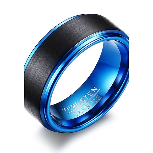  Heren Ring Diverse Kleuren Blauw Roestvast staal Wolfraamstaal Rond Cirkelvorm Geometrische vorm Gepersonaliseerde Standaard Eenvoudige Stijl Feest Vuosipäivä Sieraden