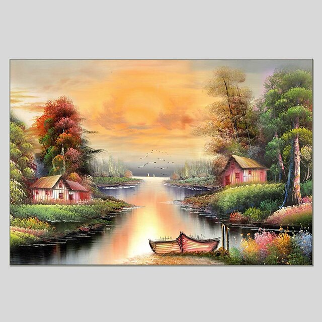  Oil Painting Hand Painted - Landscape Classic Modern Stretched Canvas