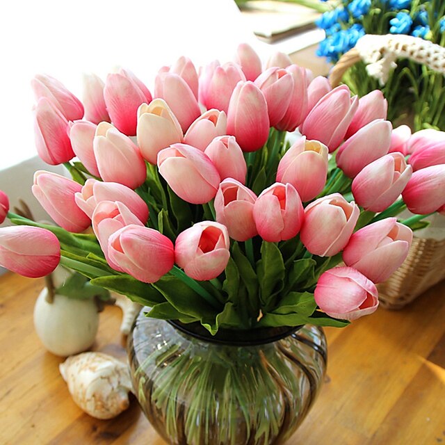  tulipan kunstige blomster 10 grener i moderne stil tulipaner bordplate blomst