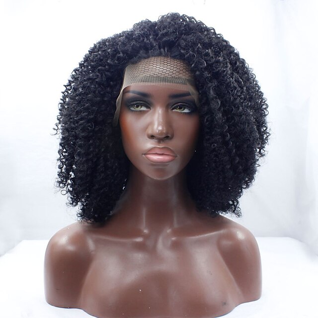  Synthetic Lace Front Wig Afro Water Wave Water Wave Afro Lace Front Wig Medium Length Natural Black Synthetic Hair Women's Natural Hairline African American Wig Brown