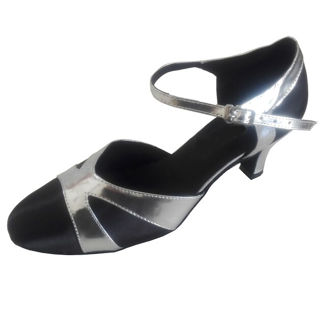  Women's Dance Shoes Modern Shoes Heel Customized Heel Customizable Black / Silver / Indoor