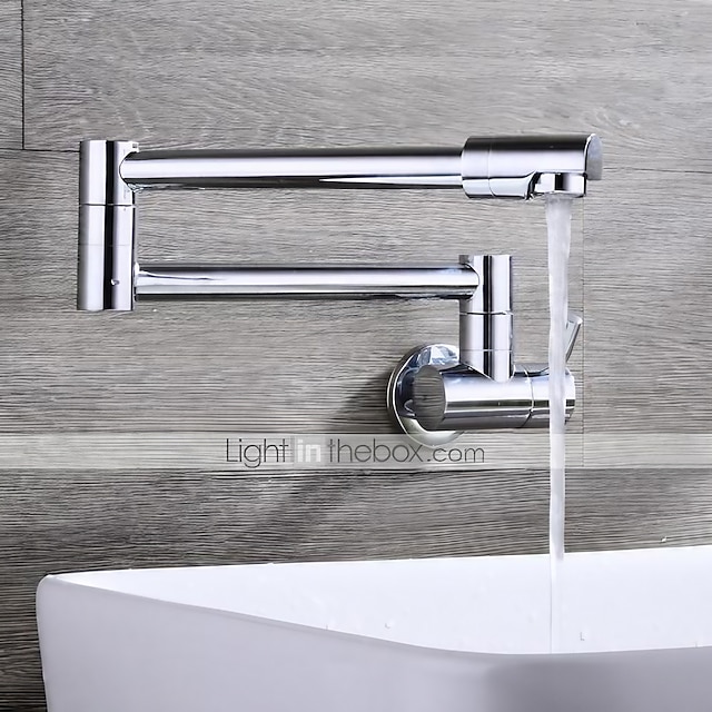 robinet de bucătărie cu un singur mâner montat pe perete cu o gaură rotativă/pliabilă/centrală, robinet de bucătărie contemporan din alamă numai cu apă rece