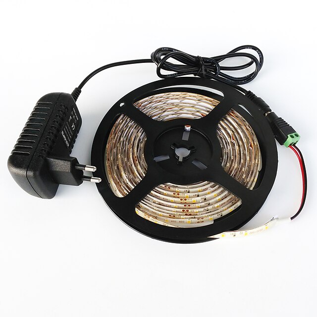  ZDM® 5m Light Sets 300 LEDs SMD 2835 1 DC Cables / 1 x 2A power adapter Warm White / Cold White / Red Cuttable / Decorative 12 V 1 set