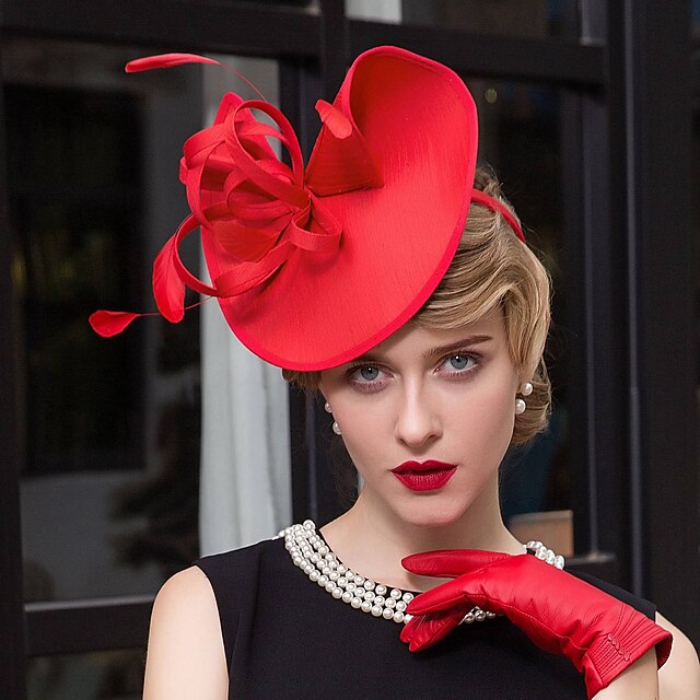 Polyester Fascinators Kentucky Derby Hat with Feather 1PC Fall Wedding ...