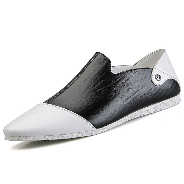  Bărbați Comfort Loafers Pantofi de confort Primăvară / Toamnă Casual Mocasini & Balerini Plimbare Piele Alb / Negru / Ținte / EU42