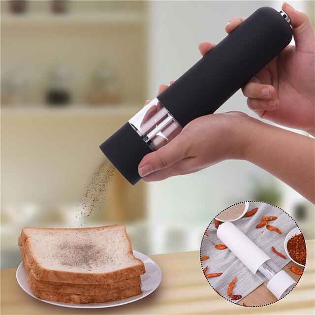  Electric Salt Spice Herb Pepper Mills Creative Kitchen Tools Black Color