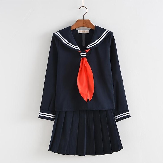  Women's Student / School Uniform Schoolgirls Cosplay Costume For Masquerade Adults' Top Skirt