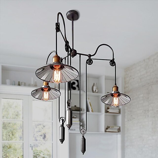  Ecolight™ 3-Light 90(35.4 cm Mini Style Chandelier Metal Glass Painted Finishes Rustic / Lodge / Vintage / Traditional / Classic 110-120V / 220-240V