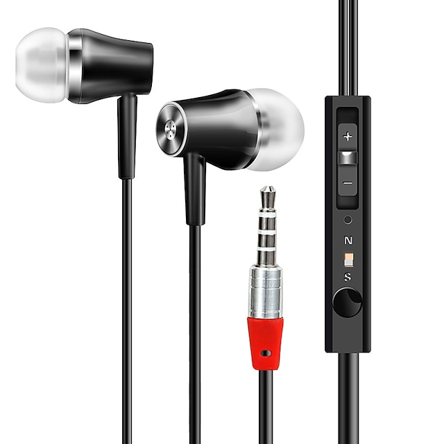  In Ear Wired Headphones Plastic Sport & Fitness Earphone with Microphone / with Volume Control Headset