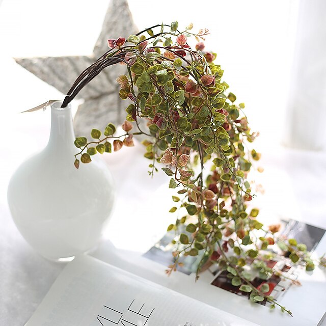  1 ענף פלסטיק צמחים פרחים לשולחן פרחים מלאכותיים