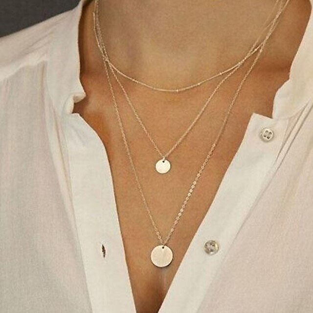 Women's Choker Necklace Pendant Necklace Coin Ladies Fashion everyday Alloy Golden Silver Necklace Jewelry For Party Casual Daily Sports Beach / Long Necklace / Layered Necklace