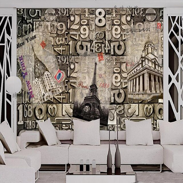 Mural Canvas Wall Covering Adhesive required Solid Colored / Art Deco