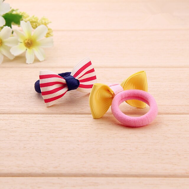  Children Bowknot Towel Ring Lovely Baby Hair Ring Hair Rope Elastic Mixed Color Treasure Delivery 10 PCS
