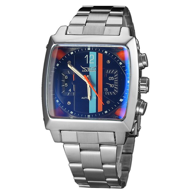  Pánské Náramkové hodinky mechanické hodinky Automatické natahování Nerez Stříbro Kalendář Analogové Luxus - Černá