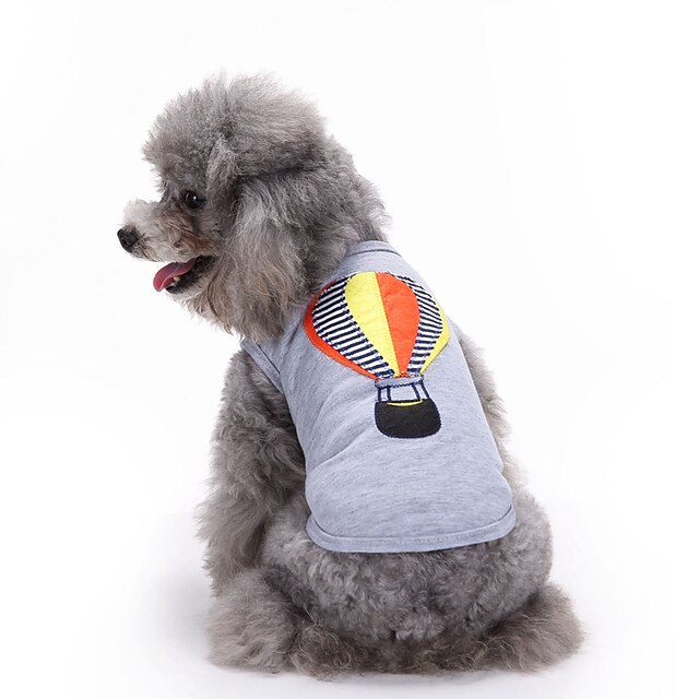  Gato Cachorro Camiseta Colete Roupas para Cães Bordado Cinzento Algodão Ocasiões Especiais Para Verão Homens Mulheres Casual Fashion