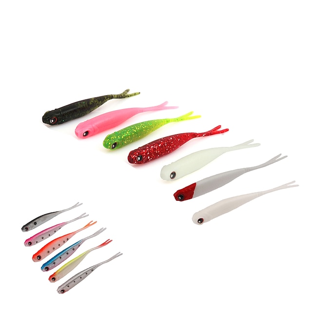  3 pcs Soft Bait Fishing Lures Soft Bait Shad Floating Bass Trout Pike Sea Fishing Spinning Jigging Fishing Soft Plastic / Freshwater Fishing / Bass Fishing / Lure Fishing / General Fishing