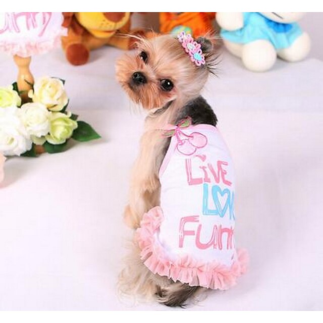  Dog Dress Puppy Clothes Princess Fashion Casual / Daily Dog Clothes Puppy Clothes Dog Outfits Yellow Pink Costume for Girl and Boy Dog Cotton S M L XL XXL
