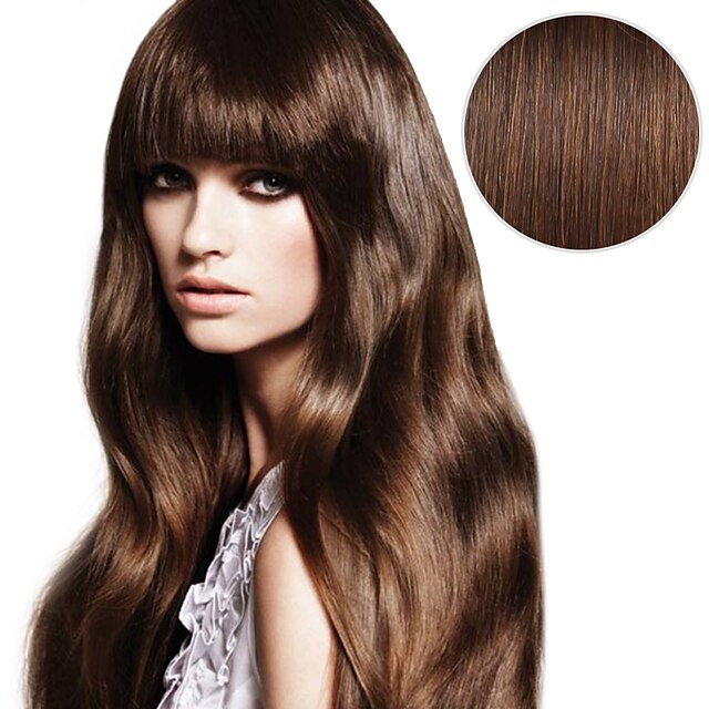  Tape In Human Hair Extensions Straight Human Hair Human Hair Extensions Women's Medium Brown