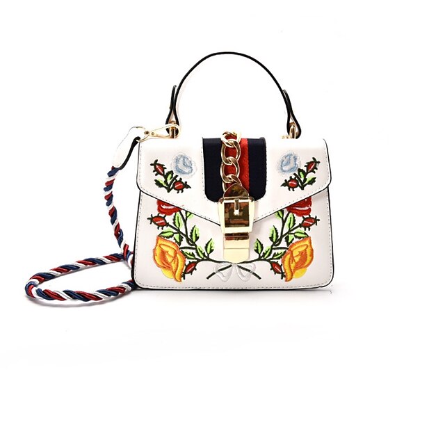  Women's Bags PU Shoulder Bag for Casual All Seasons White Black Red Clover