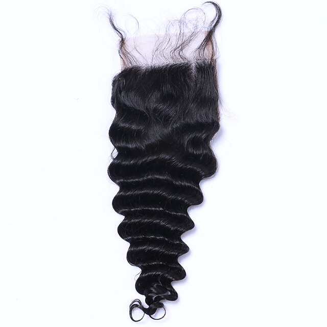  שיער ברזיאלי 4x4 סגר קלאסי / גלי משוחרר חלק חינם / חלק התיכון / 3 חלק תחרה שווייצרית שיער אנושי יומי