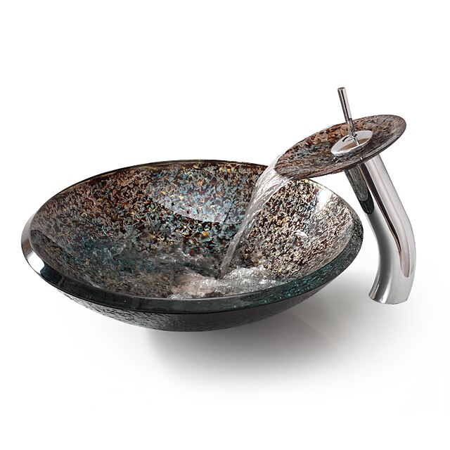  Chiuvetă Baie Contemporan - Sticlă securizată Rotund Vessel Sink