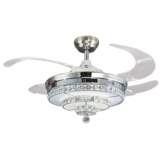  107 cm Crystal Dimmable LED Ceiling Fan Metal Chrome Modern Contemporary 110-120V 220-240V