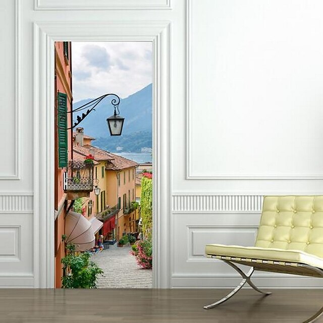  Landscape Wall Stickers 3D Wall Stickers Door Stickers, Vinyl Home Decoration Wall Decal Wall Decoration 1 set