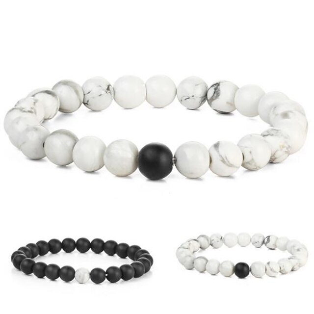  Agate Charm Bracelet - Fashion Bracelet White / Black For Gift