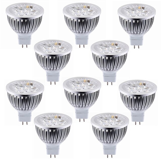  10 pièces 5.5 W Spot LED à économies d'énergie  450-500 lm MR16 4 Perles LED à économies d'énergie  LED à économies d'énergie  Haute Puissance Décorative Blanc Chaud Blanc Froid / RoHs / CE