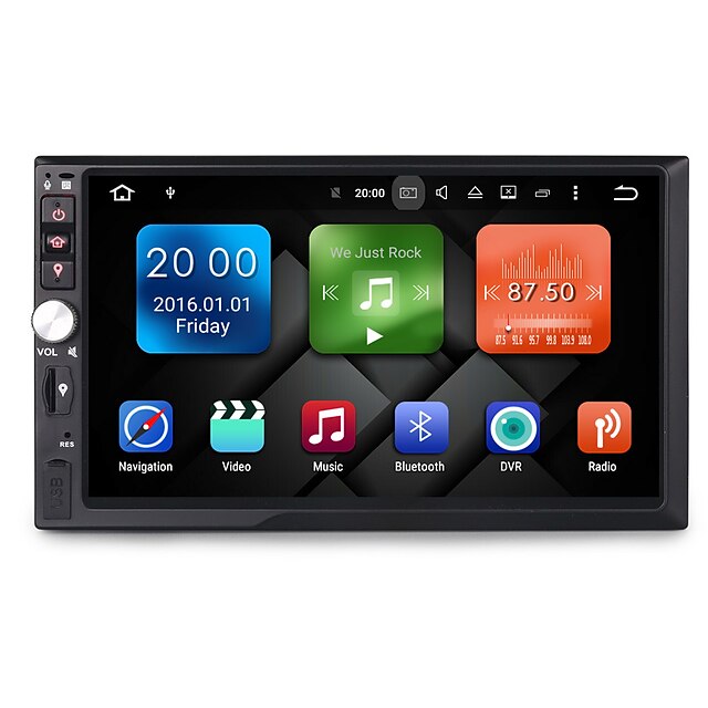  7 inch 2 Din Android6.0 GPS / Touch-skærm / Indbygget bluetooth for Universal Support / RDS / Ratstyring / 3G (WCDMA) / Wifi / USB