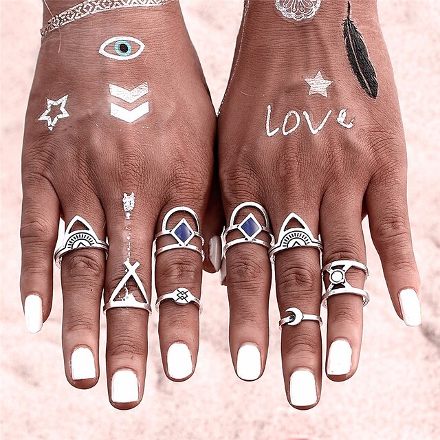  女性用 アクリル 指輪 - アクリル, 亜鉛合金 円形, 幾何学形, 不規則な シルバー