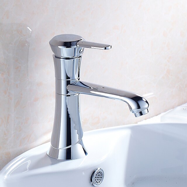  Bathroom Sink Faucet - Waterfall Chrome Centerset Single Handle One Hole