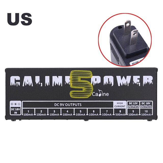Caline Cp 05 Power Supply For Effect Pedal With Blue Led Light Black Plug Is Us Standard 22 74 99