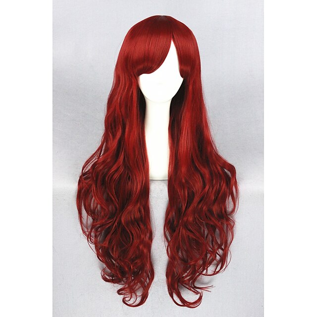  Парики из искусственных волос Кудрявый Кудрявый Парик Длинные Красный Искусственные волосы Жен. Красный