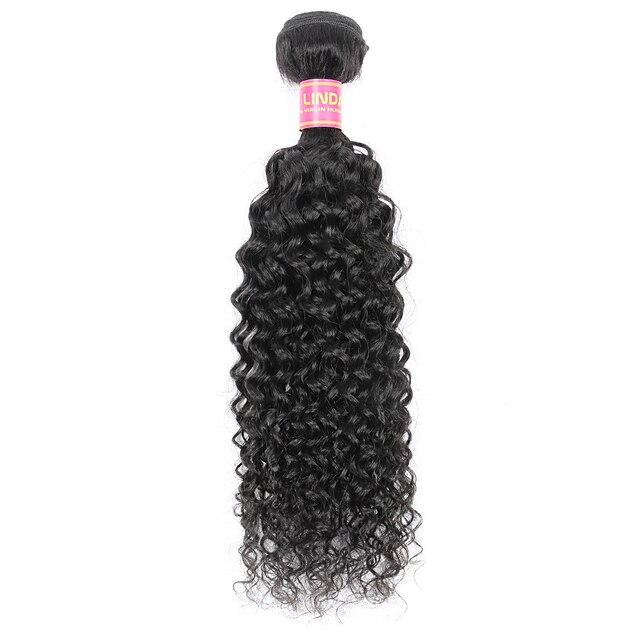  1 pacote Cabelo Indiano Kinky Curly / Weave Curly Cabelo Virgem Cabelo Humano Ondulado Tramas de cabelo humano Extensões de cabelo humano / Crespo Cacheado