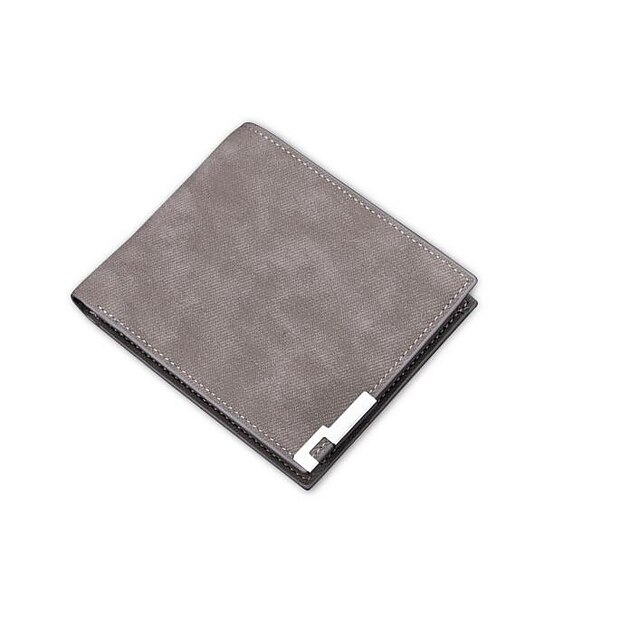  Men's Polyester / PU(Polyurethane) Wallet / Bi-fold Solid Colored Deep Blue / Light Gray / Black