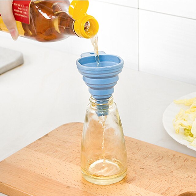  1Pc 100% Standard Food Soft Silicon Funnel  Collection Of Edible Oil Kitchen Tools