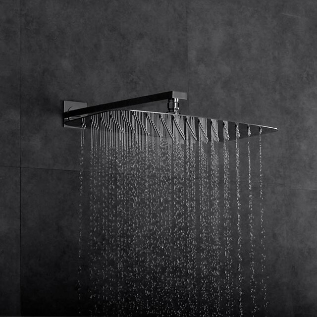  حنفية دش - معاصر / آرت ديكو / ريترو / الحديث فولاذ مقاوم للصدأ مثبت على الحائط صمام نحاسي أصفر Bath Shower Mixer Taps / الفولاذ المقاوم للصدأ / التعامل مع واحد اثنين من الثقوب