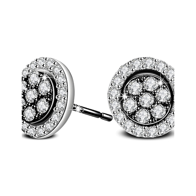  Men's / Women's Stud Earrings - Silver Plated Silver